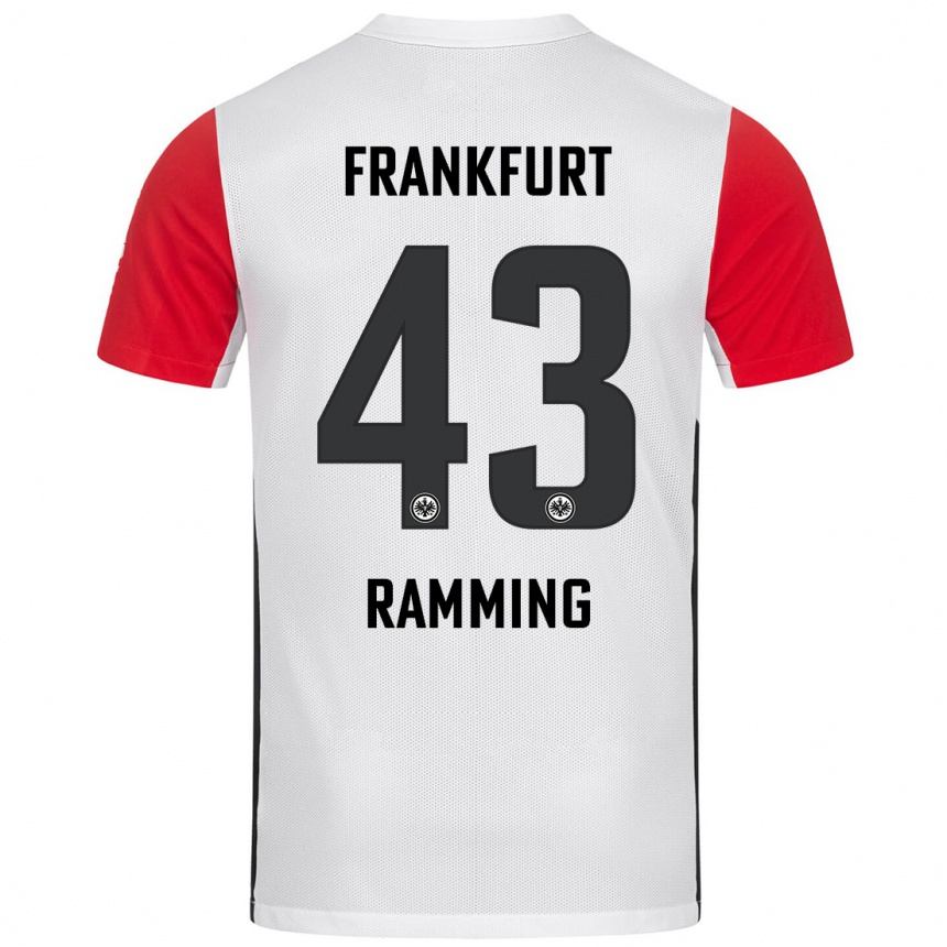 Hombre Fútbol Camiseta Nils Ramming #43 Blanco Rojo 1ª Equipación 2024/25 Perú