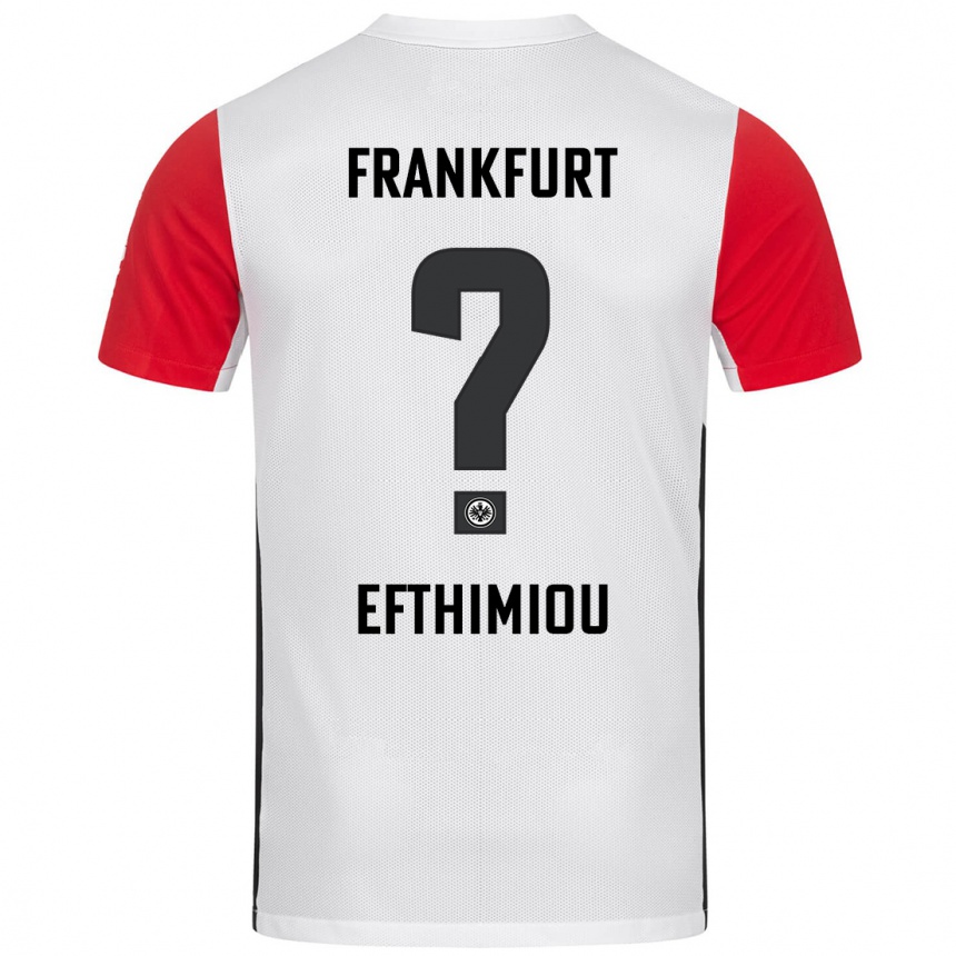 Hombre Fútbol Camiseta Sissis Efthimiou #0 Blanco Rojo 1ª Equipación 2024/25 Perú