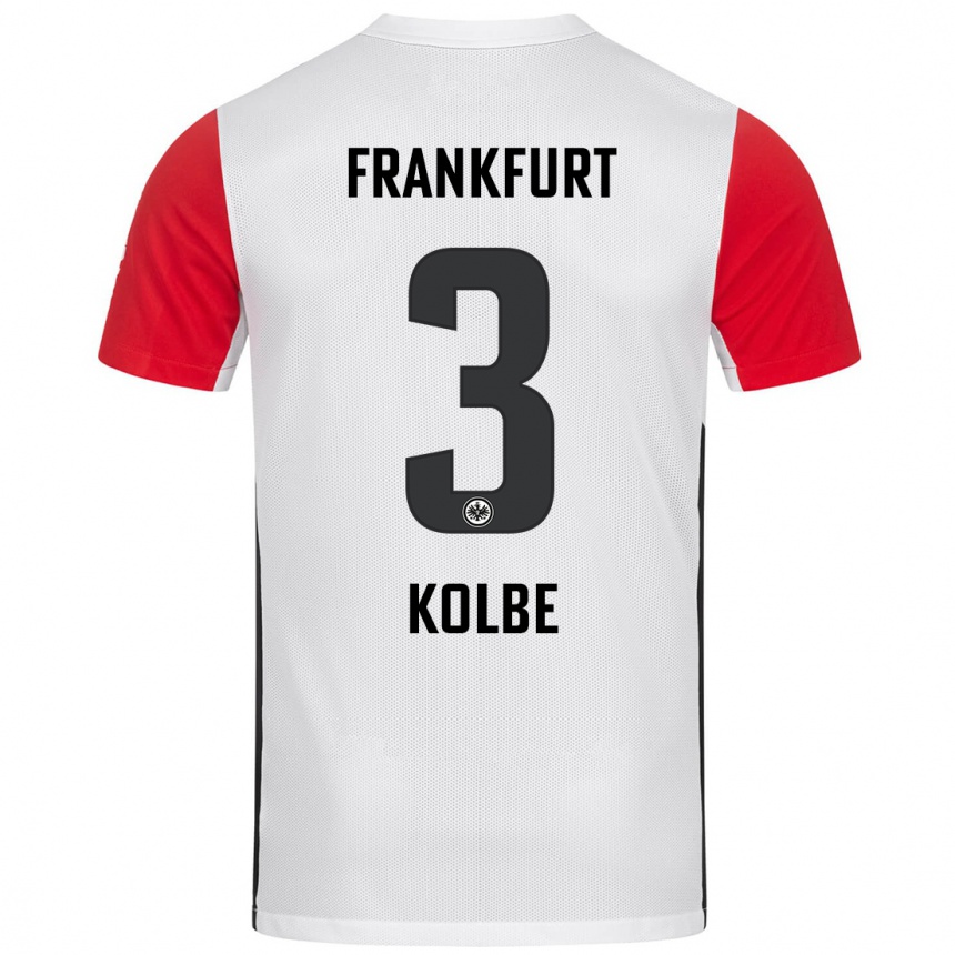 Hombre Fútbol Camiseta Louis Kolbe #3 Blanco Rojo 1ª Equipación 2024/25 Perú