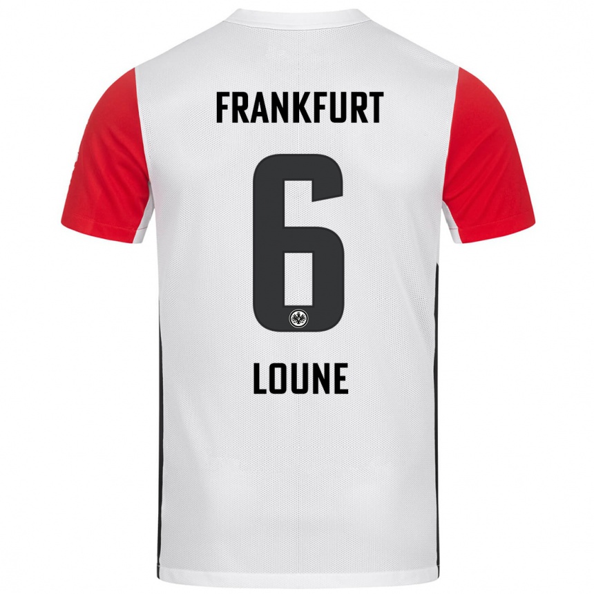 Hombre Fútbol Camiseta Adam Loune #6 Blanco Rojo 1ª Equipación 2024/25 Perú