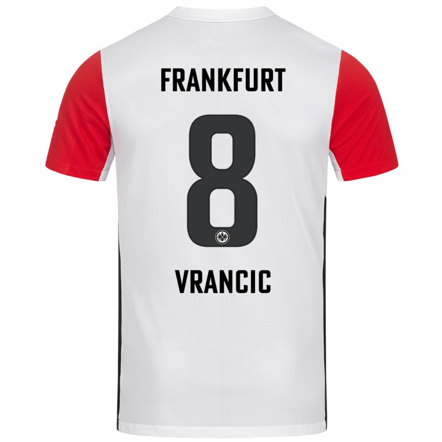 Hombre Fútbol Camiseta Mario Vrancic #8 Blanco Rojo 1ª Equipación 2024/25 Perú