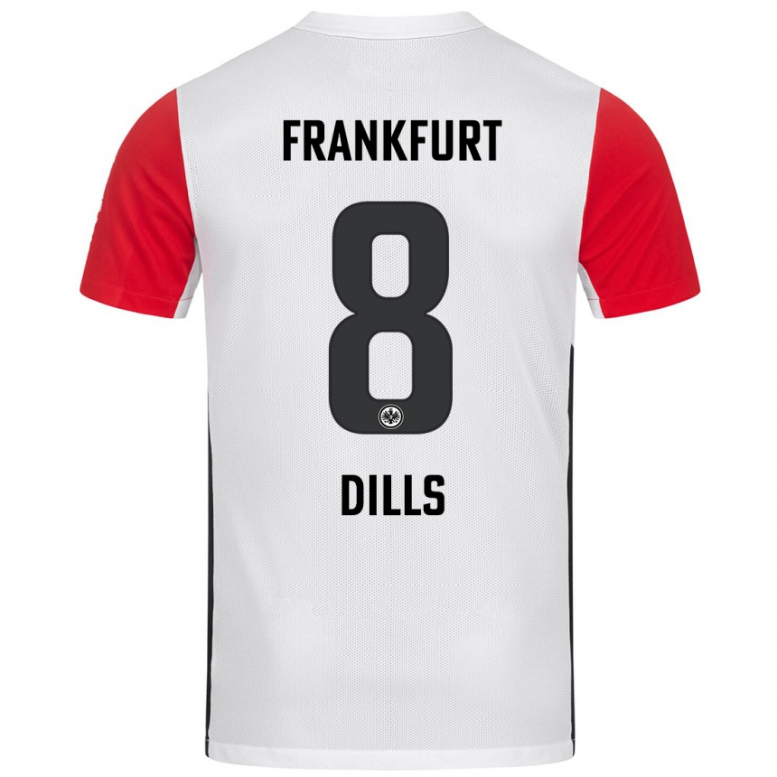 Hombre Fútbol Camiseta Marvin Dills #8 Blanco Rojo 1ª Equipación 2024/25 Perú