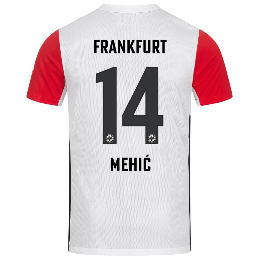 Hombre Fútbol Camiseta Liam Mehić #14 Blanco Rojo 1ª Equipación 2024/25 Perú