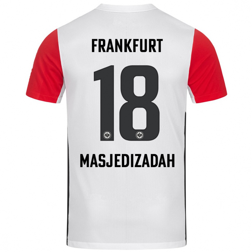 Hombre Fútbol Camiseta Abolfazl Masjedizadah #18 Blanco Rojo 1ª Equipación 2024/25 Perú