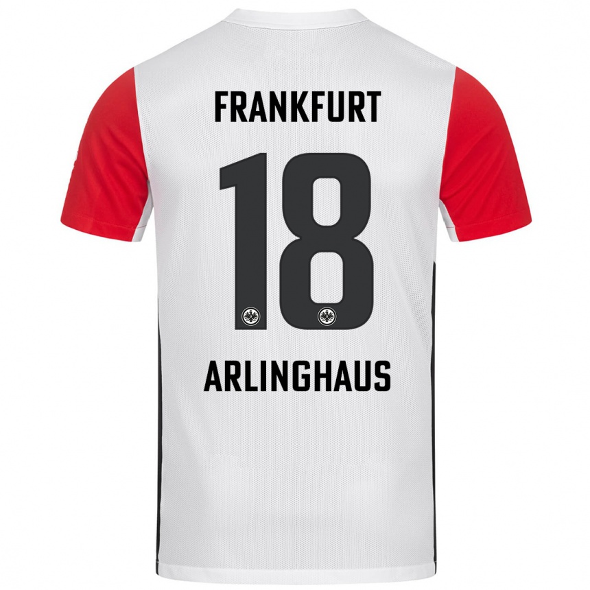 Hombre Fútbol Camiseta Max Arlinghaus #18 Blanco Rojo 1ª Equipación 2024/25 Perú