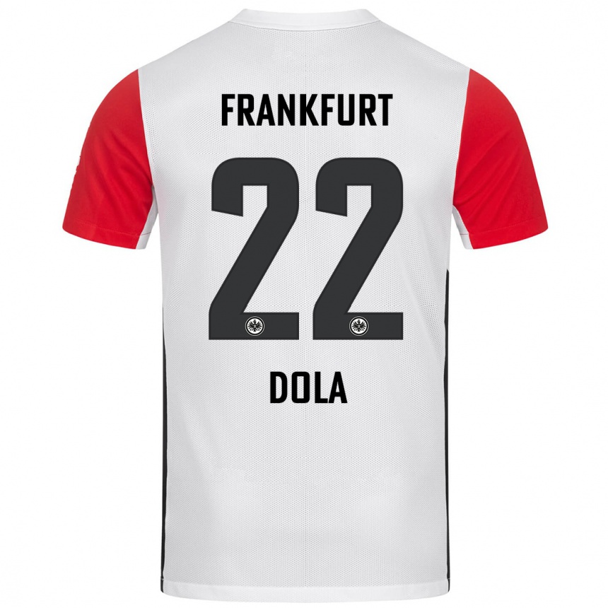 Hombre Fútbol Camiseta Igor Dola #22 Blanco Rojo 1ª Equipación 2024/25 Perú