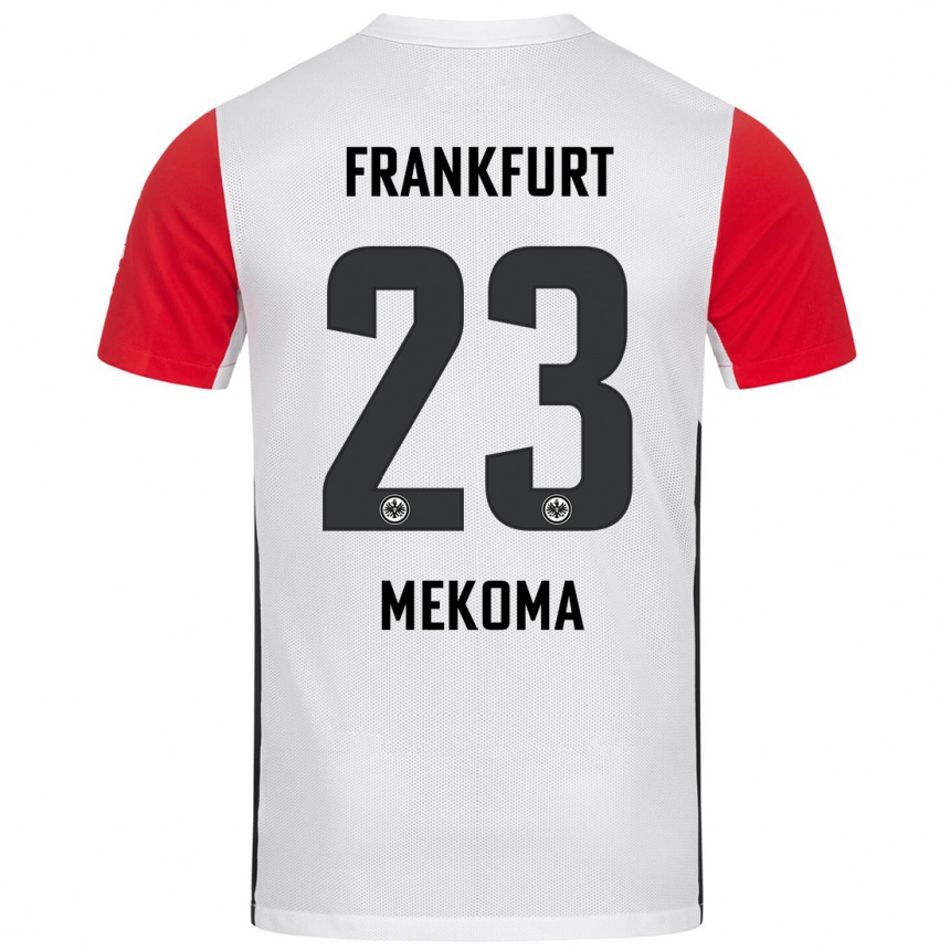 Hombre Fútbol Camiseta Jamal Mekoma #23 Blanco Rojo 1ª Equipación 2024/25 Perú