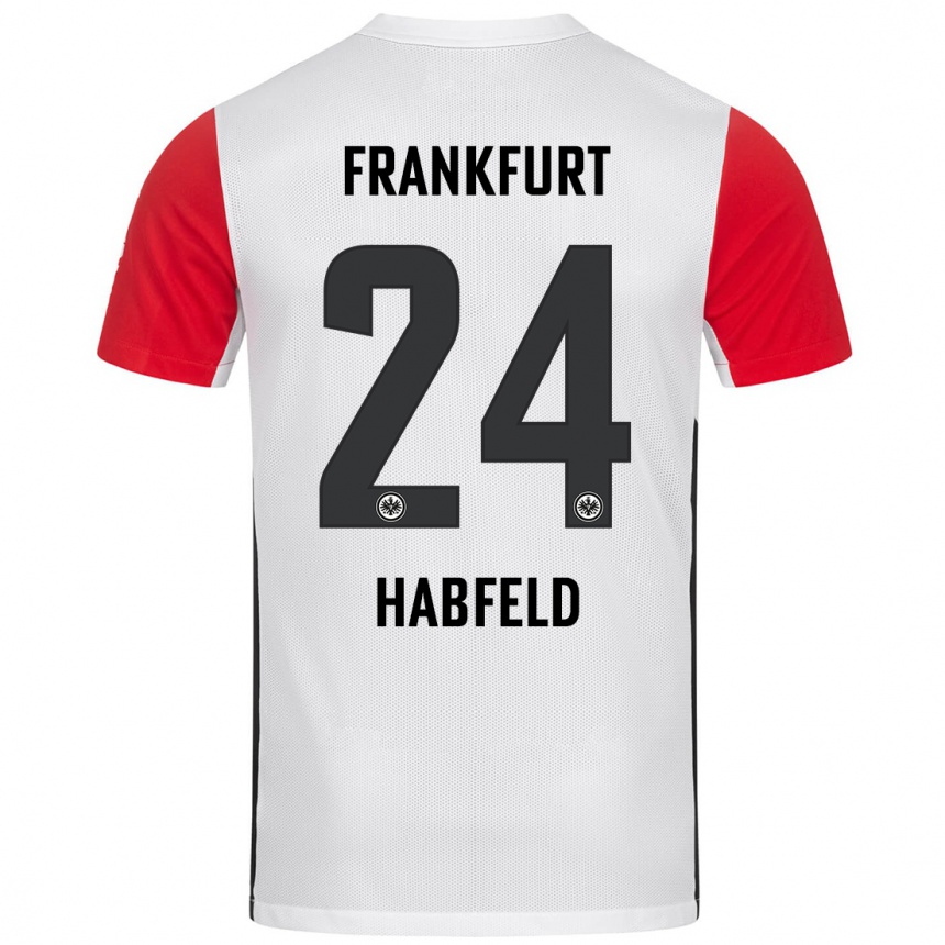 Hombre Fútbol Camiseta Josef Haßfeld #24 Blanco Rojo 1ª Equipación 2024/25 Perú