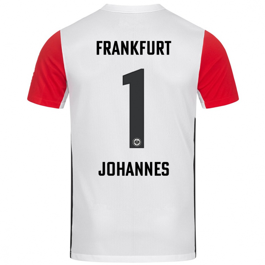 Hombre Fútbol Camiseta Stina Johannes #1 Blanco Rojo 1ª Equipación 2024/25 Perú