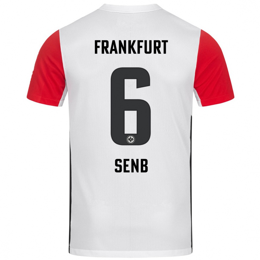 Hombre Fútbol Camiseta Elisa Senß #6 Blanco Rojo 1ª Equipación 2024/25 Perú