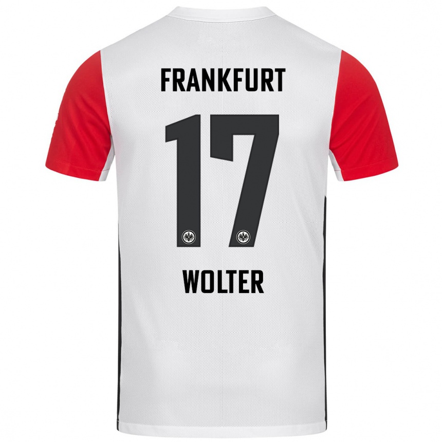 Hombre Fútbol Camiseta Pia-Sophie Wolter #17 Blanco Rojo 1ª Equipación 2024/25 Perú