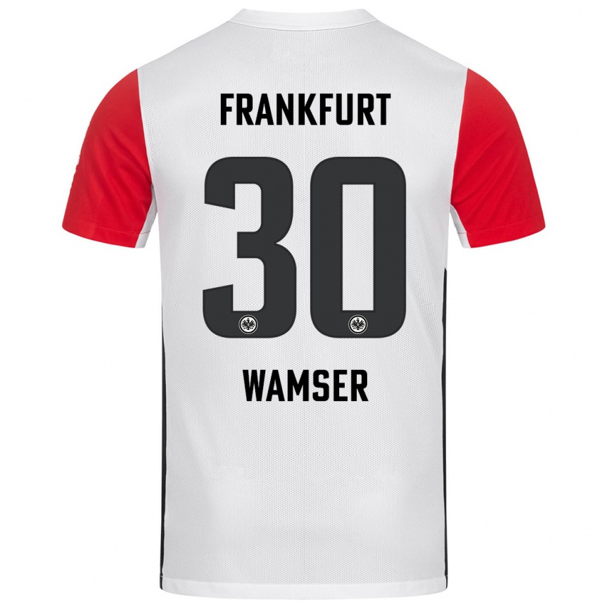 Hombre Fútbol Camiseta Carlotta Wamser #30 Blanco Rojo 1ª Equipación 2024/25 Perú