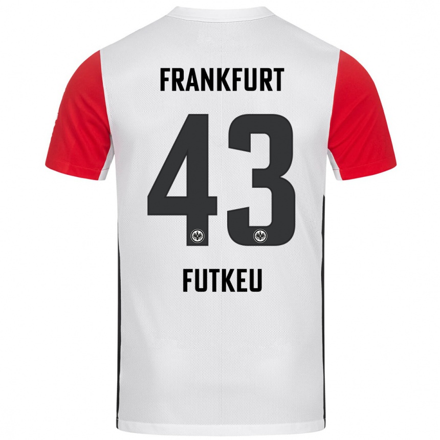 Hombre Fútbol Camiseta Noel Futkeu #43 Blanco Rojo 1ª Equipación 2024/25 Perú