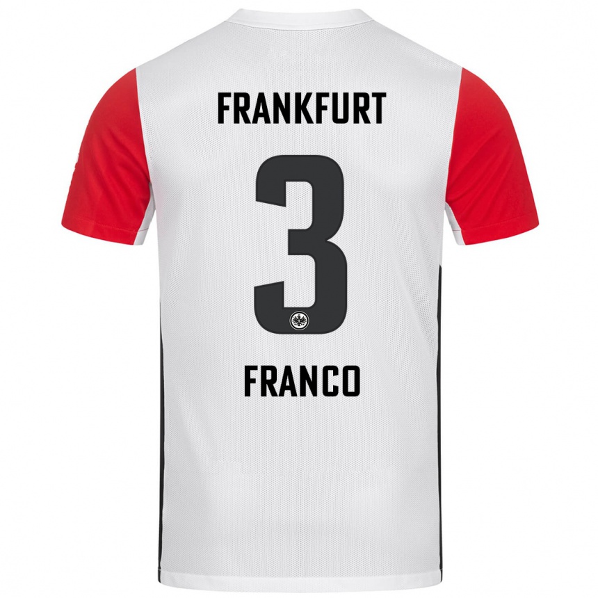 Hombre Fútbol Camiseta Giuseppe Franco #3 Blanco Rojo 1ª Equipación 2024/25 Perú