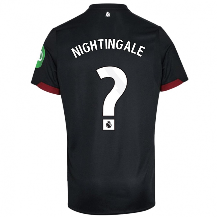 Hombre Fútbol Camiseta Ben Nightingale #0 Negro Blanco 2ª Equipación 2024/25 Perú