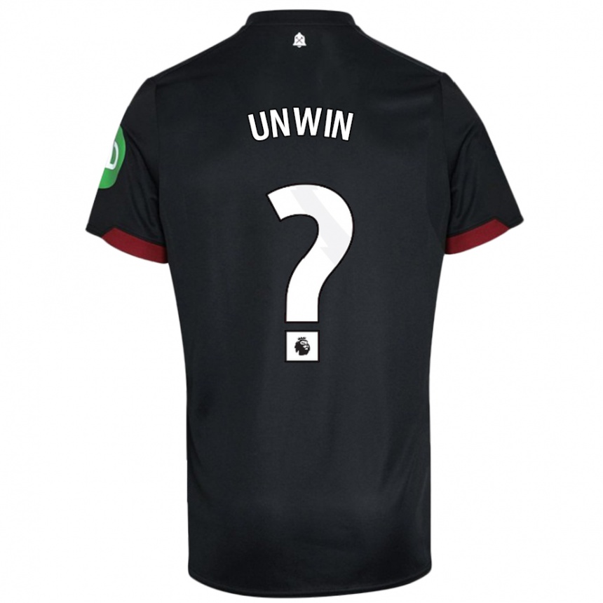 Hombre Fútbol Camiseta Jonathan Unwin #0 Negro Blanco 2ª Equipación 2024/25 Perú