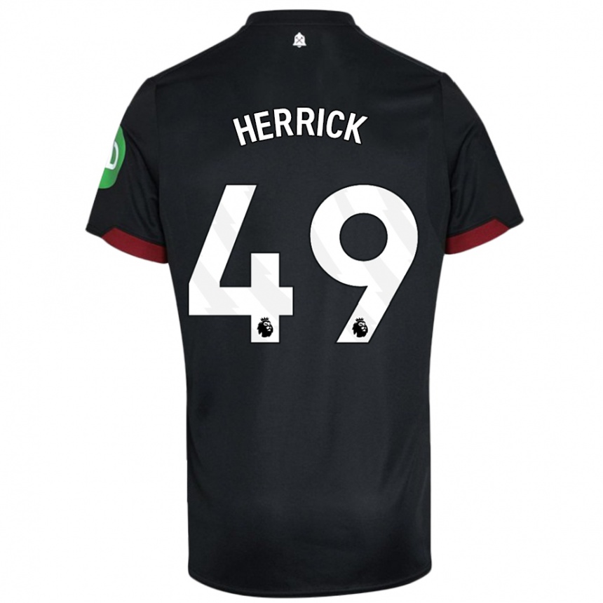 Hombre Fútbol Camiseta Finlay Herrick #49 Negro Blanco 2ª Equipación 2024/25 Perú