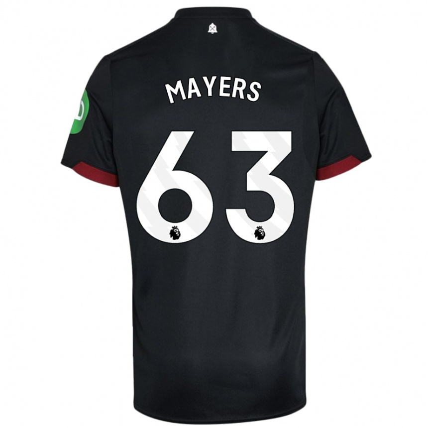 Hombre Fútbol Camiseta Ezra Mayers #63 Negro Blanco 2ª Equipación 2024/25 Perú