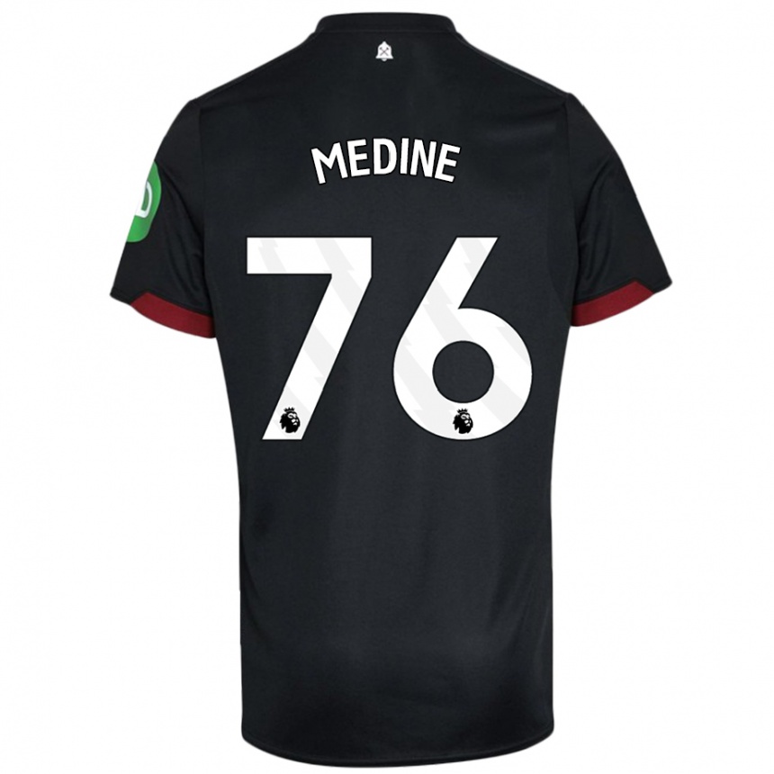 Hombre Fútbol Camiseta Jethro Medine #76 Negro Blanco 2ª Equipación 2024/25 Perú