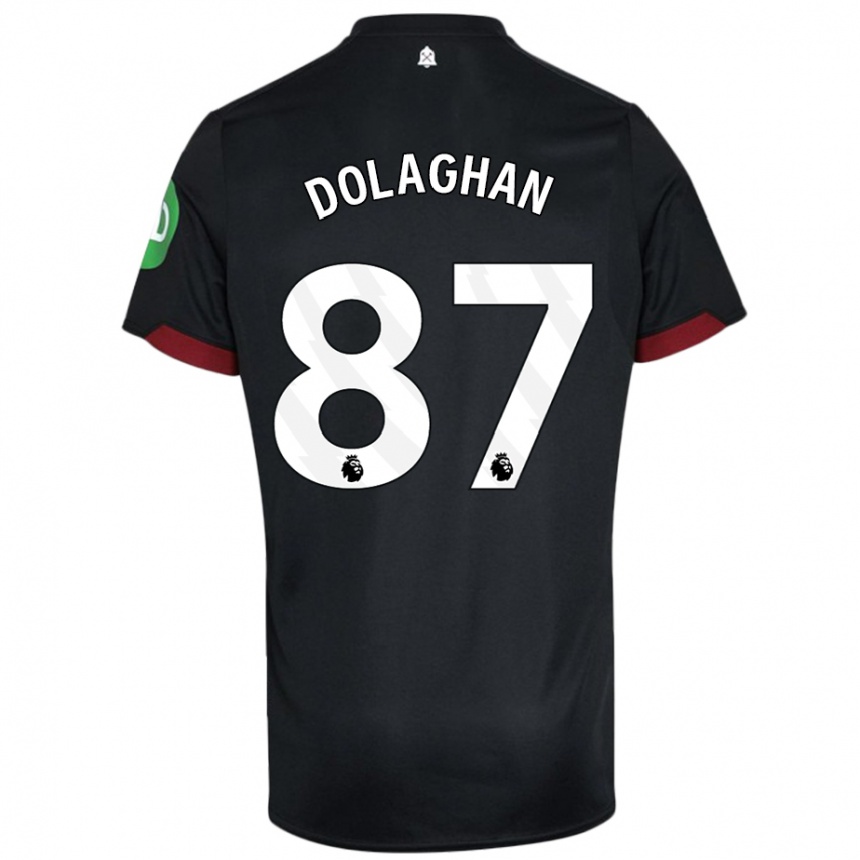 Hombre Fútbol Camiseta Brad Dolaghan #87 Negro Blanco 2ª Equipación 2024/25 Perú