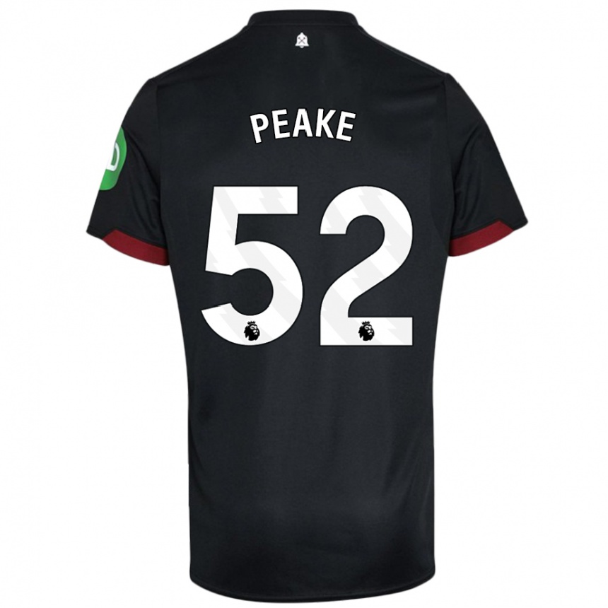 Hombre Fútbol Camiseta Lennon Peake #52 Negro Blanco 2ª Equipación 2024/25 Perú