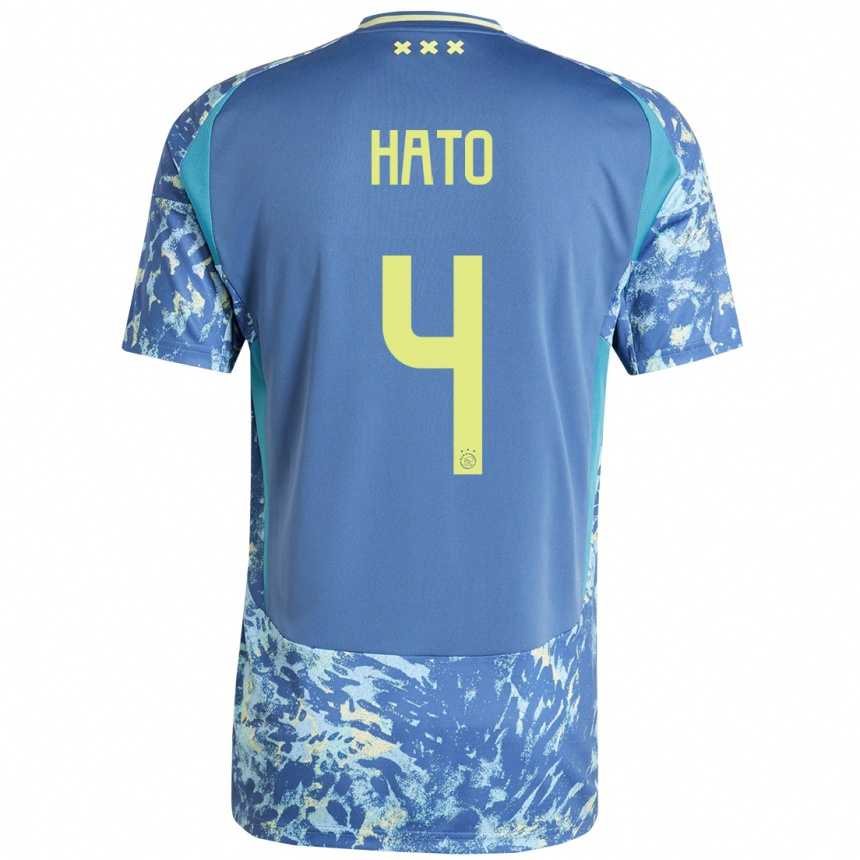 Hombre Fútbol Camiseta Jorrel Hato #4 Gris Azul Amarillo 2ª Equipación 2024/25 Perú