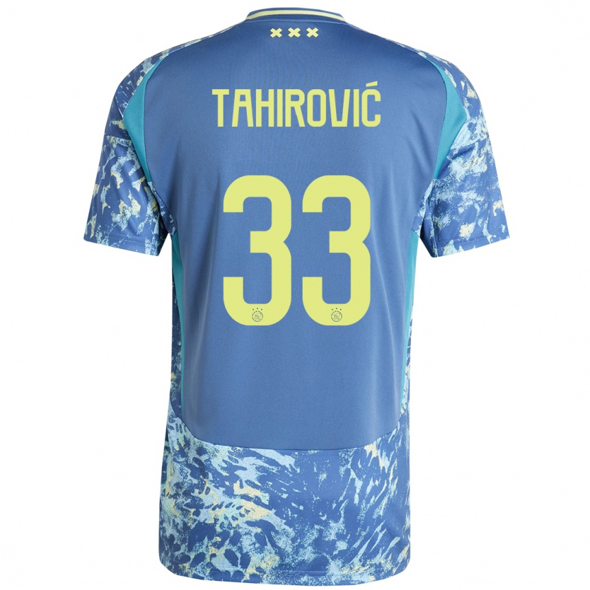 Hombre Fútbol Camiseta Benjamin Tahirovic #33 Gris Azul Amarillo 2ª Equipación 2024/25 Perú