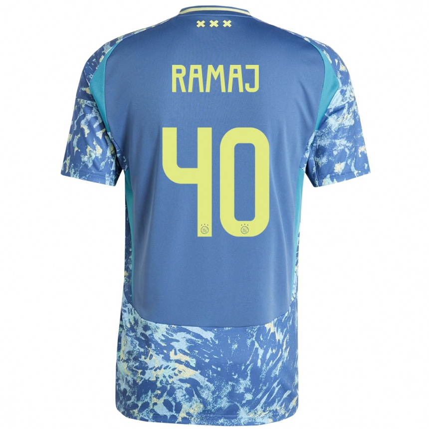 Hombre Fútbol Camiseta Diant Ramaj #40 Gris Azul Amarillo 2ª Equipación 2024/25 Perú