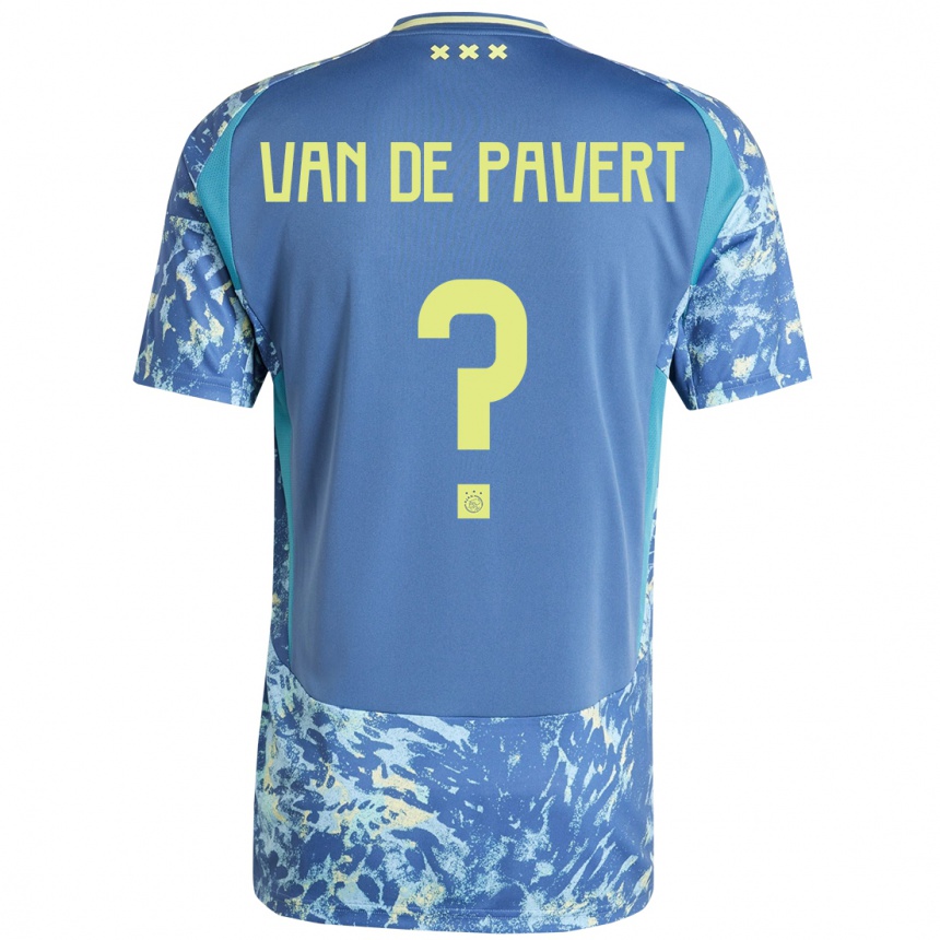 Hombre Fútbol Camiseta Ryan Van De Pavert #0 Gris Azul Amarillo 2ª Equipación 2024/25 Perú