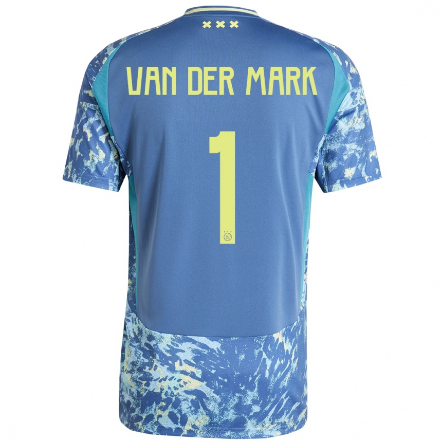 Hombre Fútbol Camiseta Jesper Van Der Mark #1 Gris Azul Amarillo 2ª Equipación 2024/25 Perú