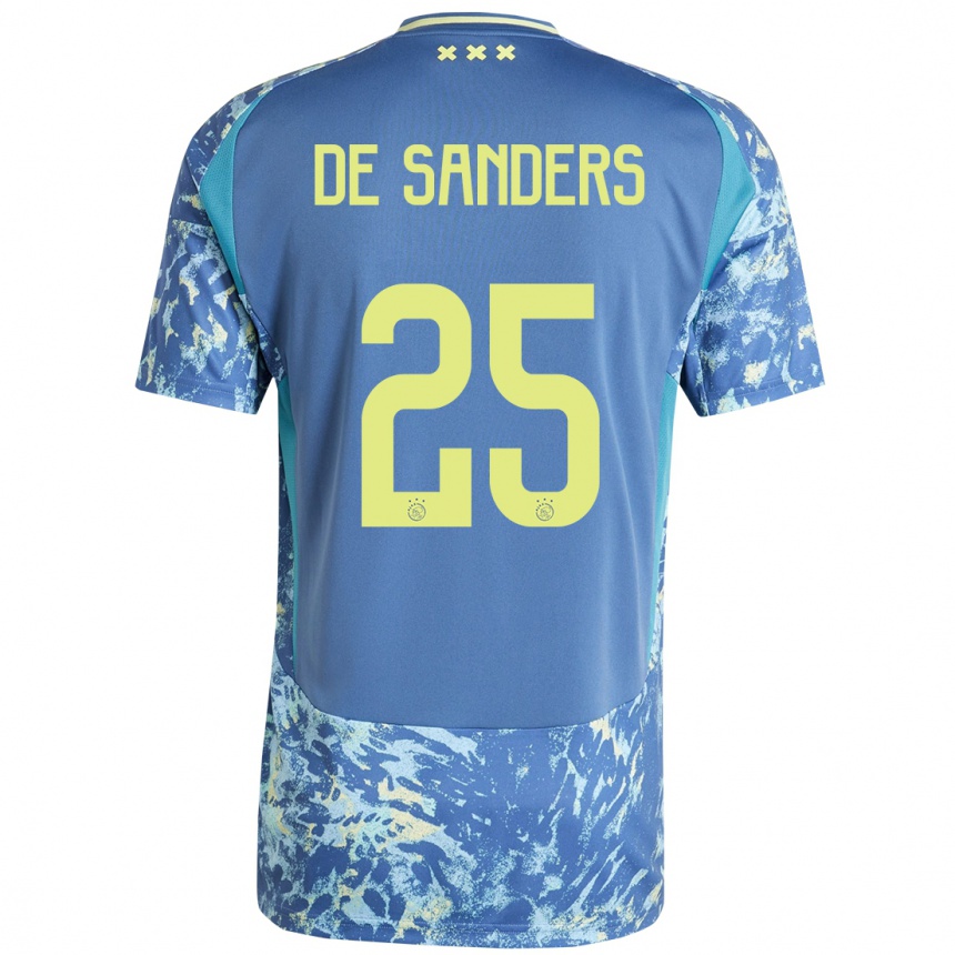 Hombre Fútbol Camiseta Kay-Lee De Sanders #25 Gris Azul Amarillo 2ª Equipación 2024/25 Perú