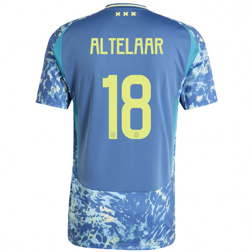 Hombre Fútbol Camiseta Jamie Altelaar #18 Gris Azul Amarillo 2ª Equipación 2024/25 Perú