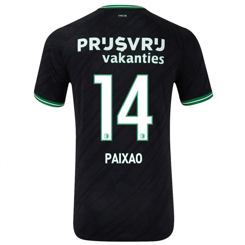 Hombre Fútbol Camiseta Igor Paixão #14 Negro Verde 2ª Equipación 2024/25 Perú