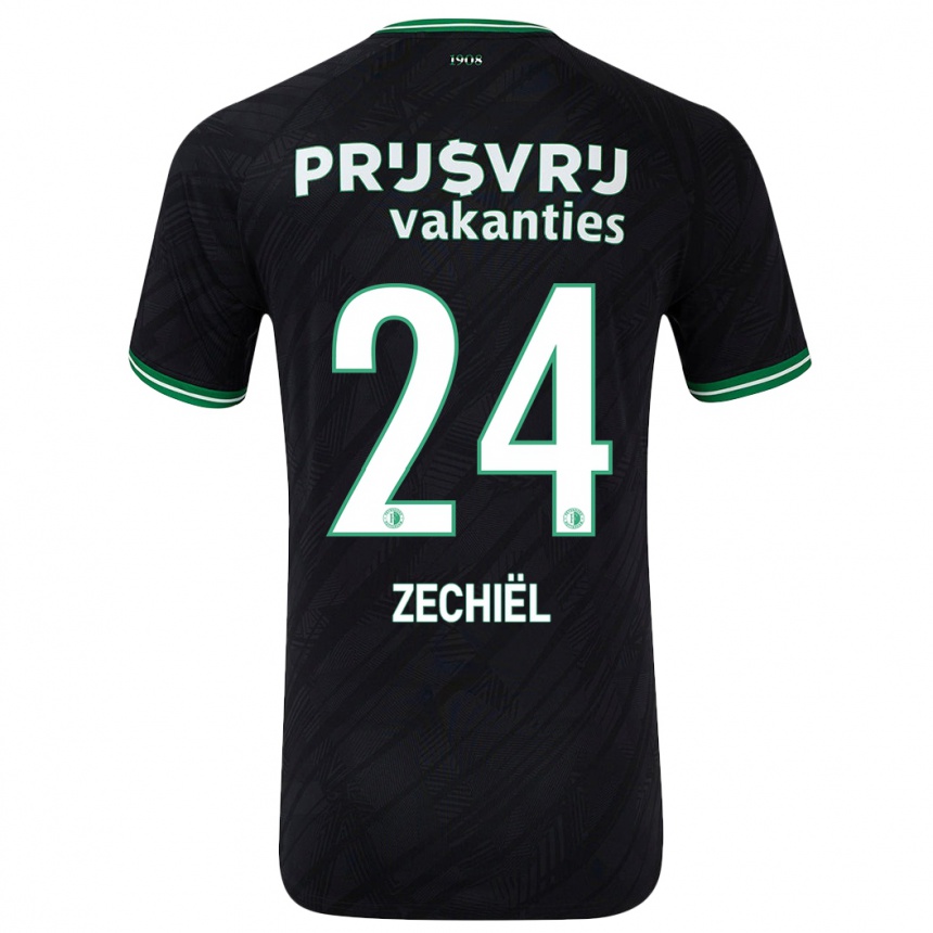 Hombre Fútbol Camiseta Gjivai Zechiël #24 Negro Verde 2ª Equipación 2024/25 Perú