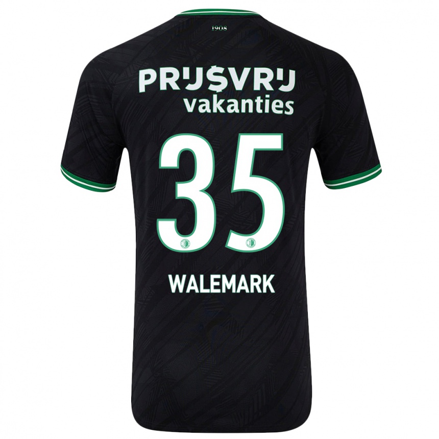 Hombre Fútbol Camiseta Patrik Walemark #35 Negro Verde 2ª Equipación 2024/25 Perú