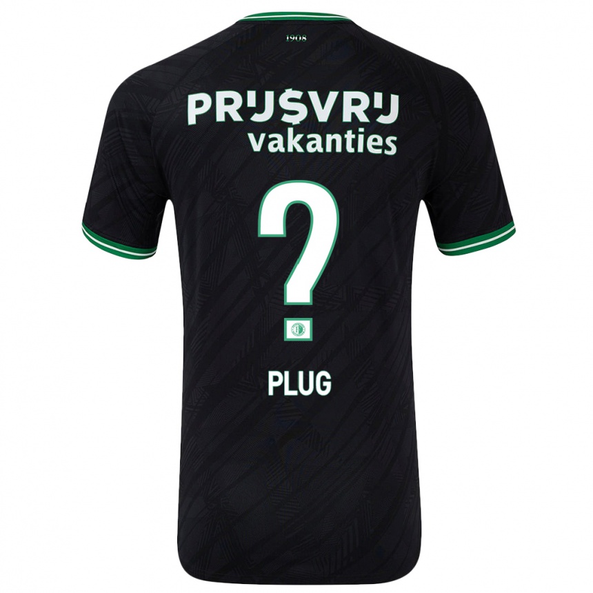 Hombre Fútbol Camiseta Jan Plug #0 Negro Verde 2ª Equipación 2024/25 Perú