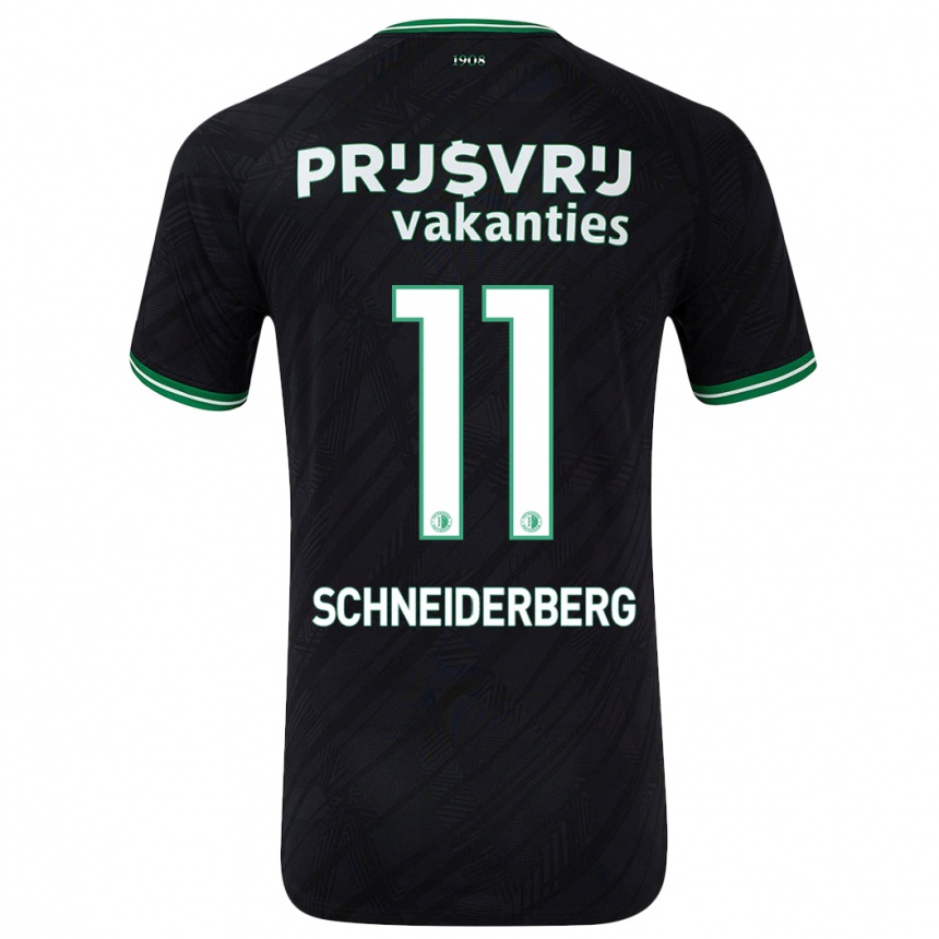 Hombre Fútbol Camiseta July Schneiderberg #11 Negro Verde 2ª Equipación 2024/25 Perú