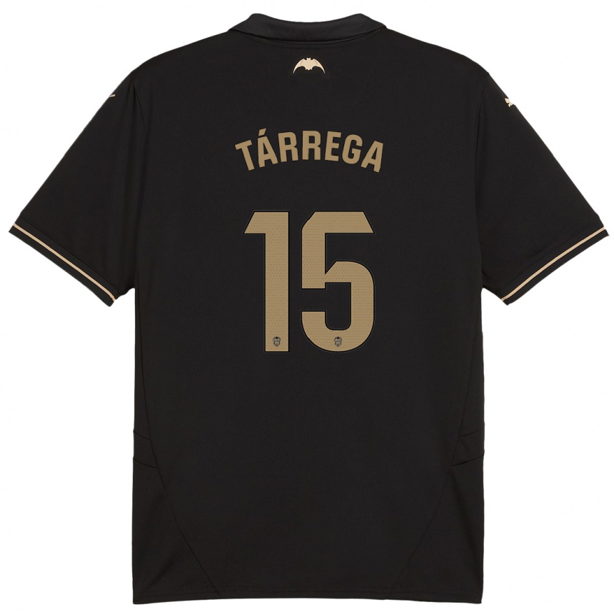 Hombre Fútbol Camiseta César Tárrega #15 Negro 2ª Equipación 2024/25 Perú