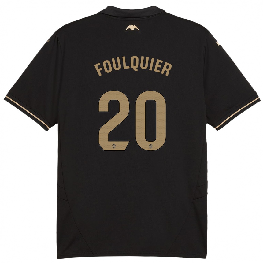 Hombre Fútbol Camiseta Dimitri Foulquier #20 Negro 2ª Equipación 2024/25 Perú