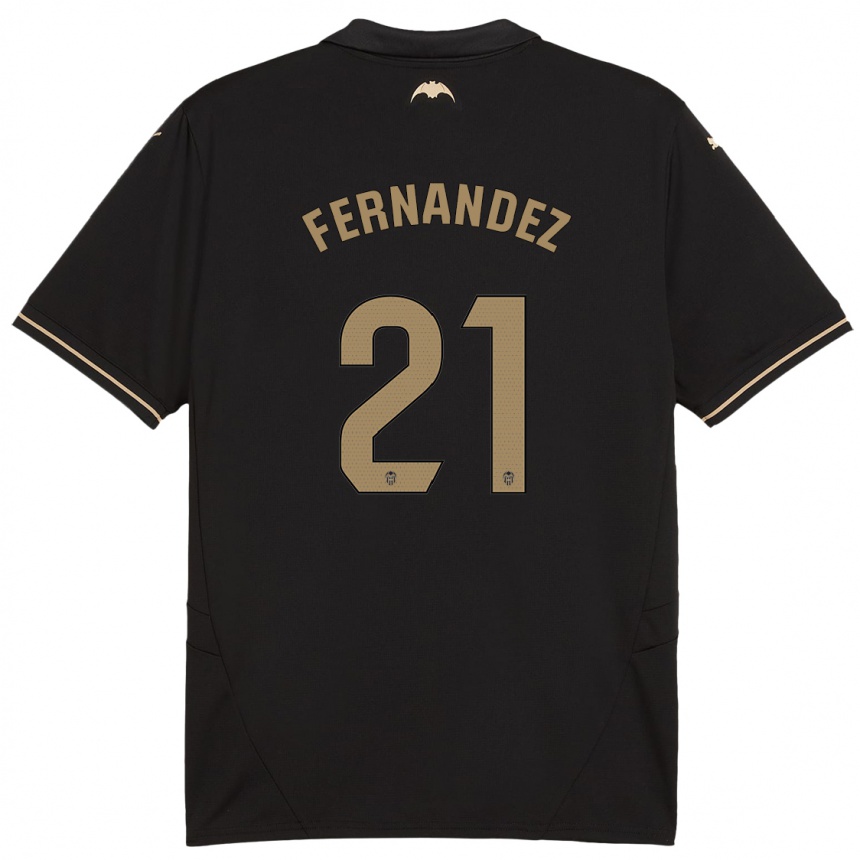 Hombre Fútbol Camiseta Estela Fernández #21 Negro 2ª Equipación 2024/25 Perú