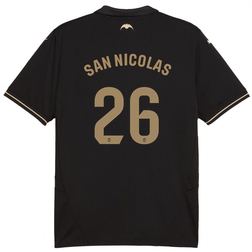 Hombre Fútbol Camiseta Olga San Nicolas #26 Negro 2ª Equipación 2024/25 Perú