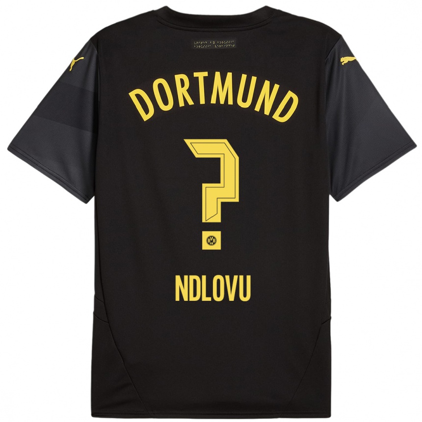 Hombre Fútbol Camiseta Desmond Ndlovu #0 Negro Amarillo 2ª Equipación 2024/25 Perú