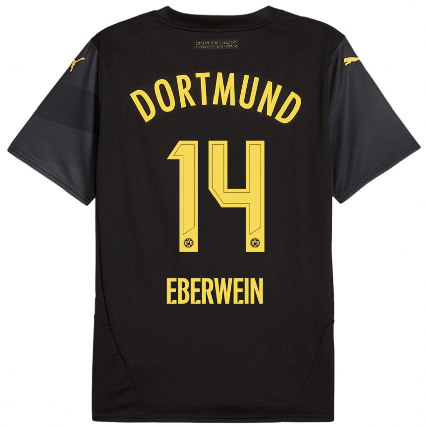 Hombre Fútbol Camiseta Michael Eberwein #14 Negro Amarillo 2ª Equipación 2024/25 Perú