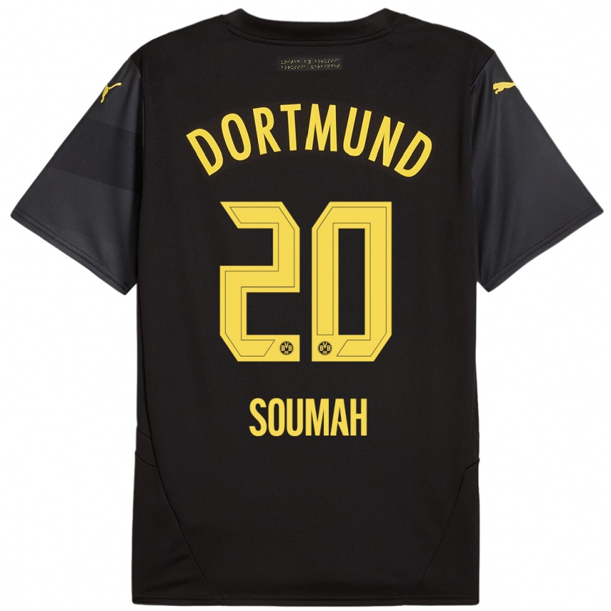 Hombre Fútbol Camiseta Moussa Soumah #20 Negro Amarillo 2ª Equipación 2024/25 Perú