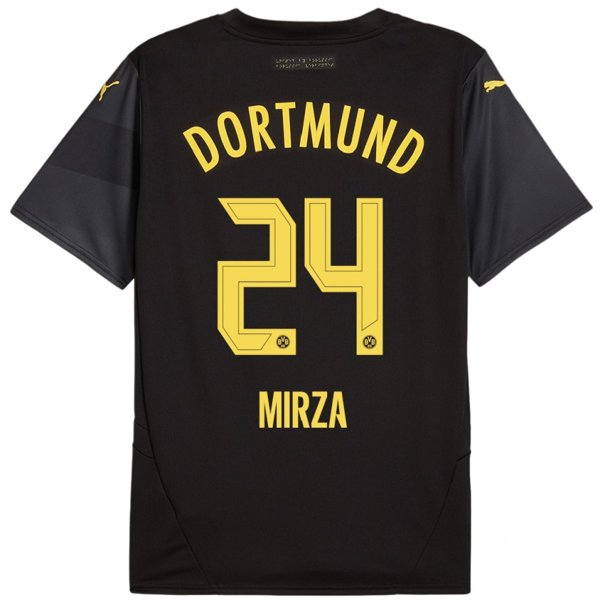 Hombre Fútbol Camiseta Marwan-Omir Mirza #24 Negro Amarillo 2ª Equipación 2024/25 Perú