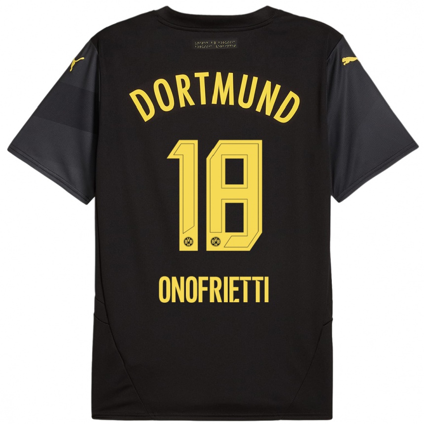 Hombre Fútbol Camiseta Vincenzo Onofrietti #18 Negro Amarillo 2ª Equipación 2024/25 Perú