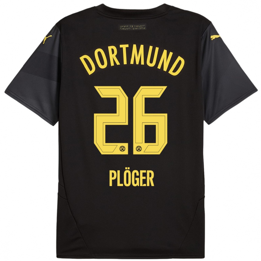 Hombre Fútbol Camiseta Dustin Plöger #26 Negro Amarillo 2ª Equipación 2024/25 Perú