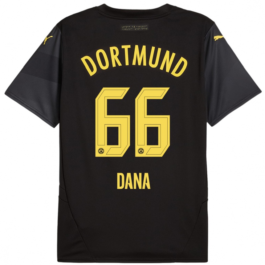 Hombre Fútbol Camiseta Bleckmann Dana #66 Negro Amarillo 2ª Equipación 2024/25 Perú