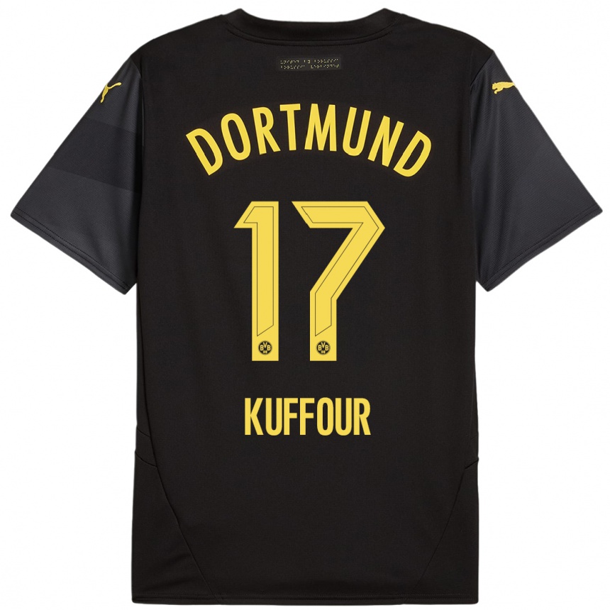 Hombre Fútbol Camiseta Lloyd-Addo Kuffour #17 Negro Amarillo 2ª Equipación 2024/25 Perú