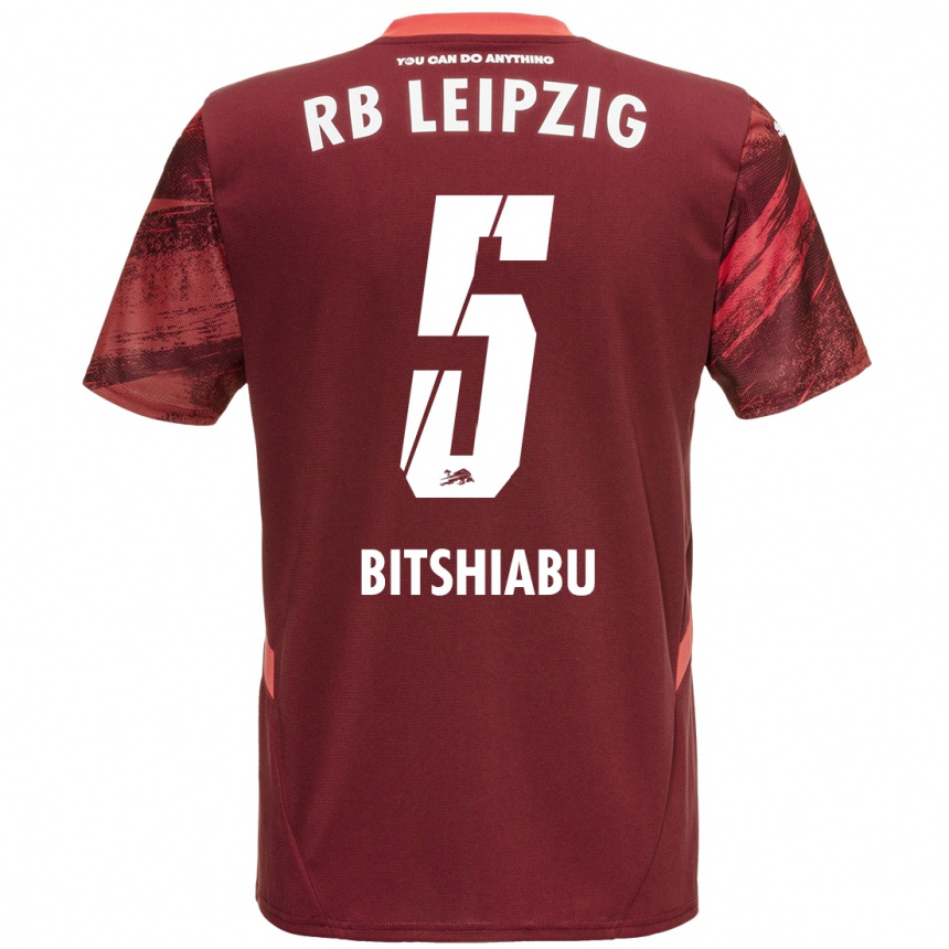 Hombre Fútbol Camiseta El Chadaille Bitshiabu #5 Borgoña 2ª Equipación 2024/25 Perú